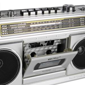 Máy ghi âm băng cassette radio 4 băng tần Puxing PX-555BT với Bluetooth không dây, ghi âm qua USB/TF, sử dụng điện AC/DC & tay cầm di động (6V) - Product Image 3