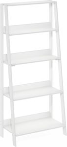 Furinno - Librería tipo <span class=keywords><strong>escalera</strong></span> <span class=keywords><strong>de</strong></span> 5 niveles, estilo contemporáneo, <span class=keywords><strong>de</strong></span> madera <span class=keywords><strong>de</strong></span> ingeniería blanca, ligera, que ahorra espacio, estante <span class=keywords><strong>de</strong></span> exhibición y almacenamiento - Product Image 6