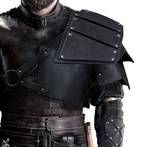 Armure d'épaule réglable en cuir PU style Viking médiéval WJF26, rétro, simple épaulette, pour Chevalier, Guerrier, Cosplay, LARP, Costume d'Halloween - Product Image 1
