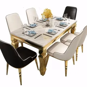 节省空间的家用家具餐桌，适用于6 CT004的现代餐桌和椅子套装