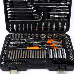 128 Piece Automotive Repair Tool Set 1/2 In Socket Wrench Pliers Screwdriver Bits Chrome Vanadium Steel Hard Case Auto Mechanic - Product Image 3