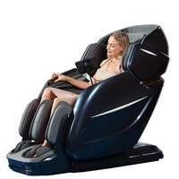 Fauteuil de massage corporel 3D de luxe Zhouqi pour bureau et spa, fauteuil inclinable de jeu avec fonction musicale et zéro gravité, en cuir PU