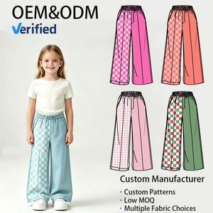 Nuovi Pantaloni Larghi alla Moda per Bambini con Contrasto di Colore, Vita Elastica, Casual e Comodi, Personalizzabili per Bambine - Product Image 1