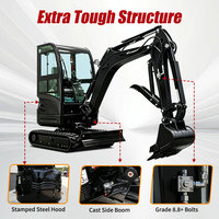 Mini Excavadora con Cabina, Motor Kubota, Certificación CE, Contrapeso Trasero, Orugas de Goma, Uso Doméstico, Excavadora Hidráulica para Jardín, Mejor Precio