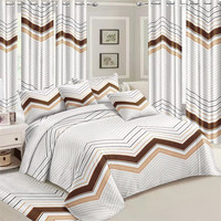 Ensemble de literie de luxe avec broderie et impression, style moderne, drap de lit, couette, housse de couette, rideau