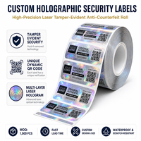 Étiquettes de sécurité holographiques personnalisées en rouleau, anti-effraction, avec code QR, autocollant laser 3D, étanche, anti-contrefaçon