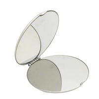 Nouveau miroir de maquillage cassable en acier inoxydable LOGO gravé au Laser petit miroir Portable pliant Simple