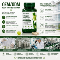 Capsules de collagène, d'aloe vera et de pépins de raisin, complément beauté pour l'hydratation de la peau, anti-âge, antioxydant, soutien OEM ODM