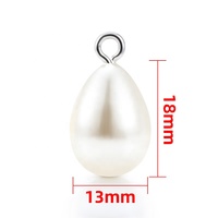 Anneau en acier inoxydable soudé en gros avec perles blanches en forme de goutte d'eau à trou droit pour la fabrication de bijoux et les composants de bricolage
