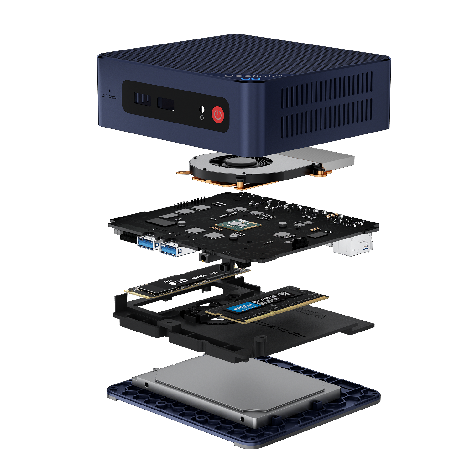 Beelink Eq12 Pro Mini Pc Intel Core I3-n305 Dual Lan & Ssd 500g