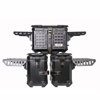 Boîte à bagages multifonction en alliage d'aluminium noir blindé pour moto, boîte latérale, coffre de scooter 45L/38L