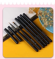Kit d'outils de manucure complet 16-en-1 avec poils synthétiques doux, virole en cuivre antirouille et manche en bois pour salon et usage domestique