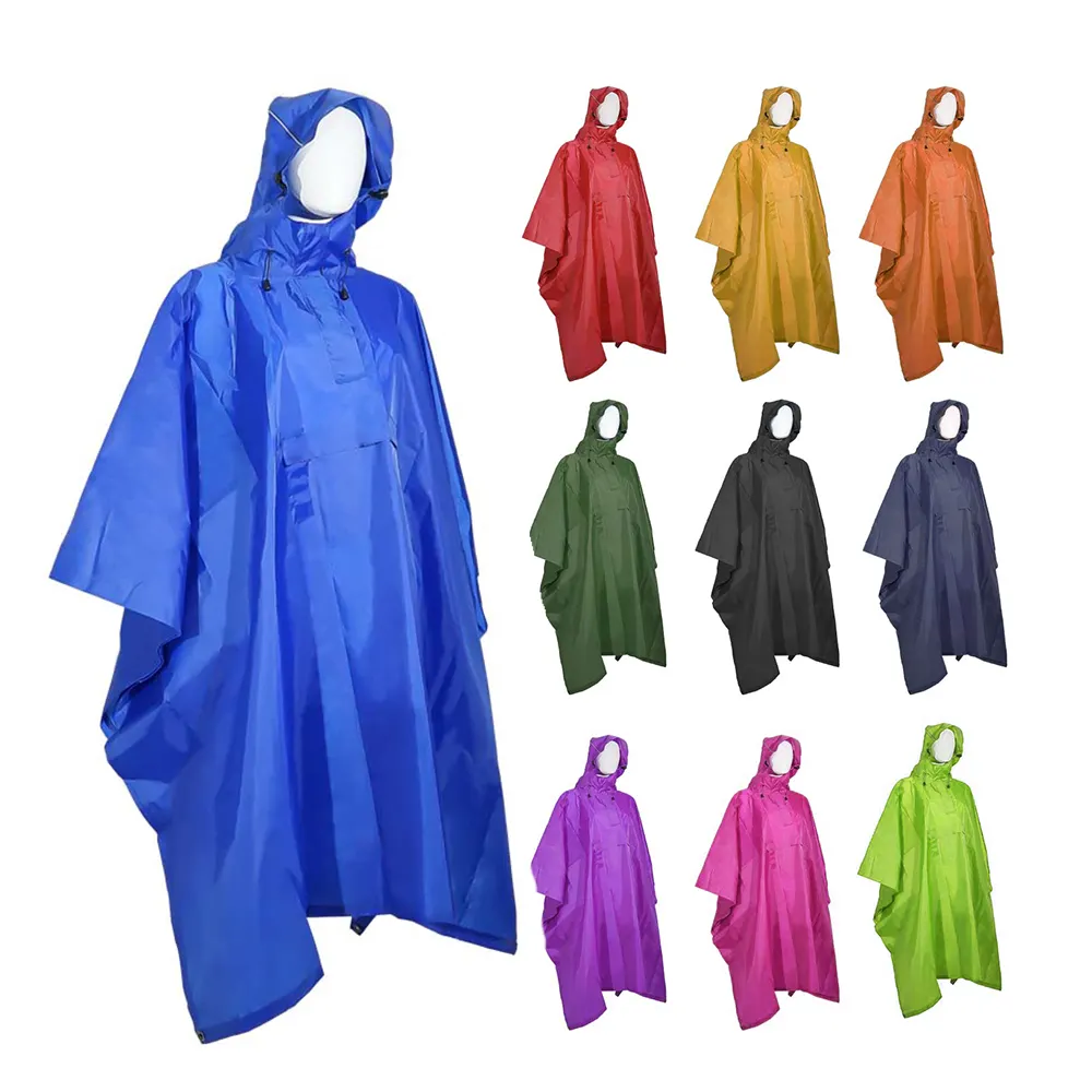 Polyester Taft Wasserdichtes Outdoor-Fahrrad ultraleichtes Muster Regen bekleidung Mantel benutzer definierte Frauen Mann Ponchos langen Regenmantel plus Größe