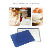 Plaque de cuisson carrée jetable en acier inoxydable avec ensemble de tapis en silicone Plateau de cuisson carré pour la boulangerie et les plats de cuisson