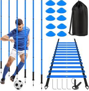 CZFIT Cross-Border Football Training Equipment with Removable <b>Tie</b>-In Pole Agility <b>Ladder</b> Winding Rod Sign Rod Suit and Rope - Product Image 1