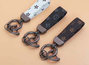 New Durable Vintage-in da vuông móc chìa khóa xe với chủ chốt unisex eo-đeo phụ kiện với dây da - Product Image 6