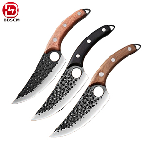 Coltello <span class=keywords><strong>da</strong></span> Disosso in Acciaio Inossidabile Martellato, Forgiato a Sciabola, per Scuoiare e Tagliare Maiali, Bovini e Ovini - Product Image 1