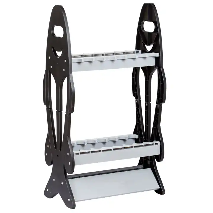 Collapsible fishing rod holder display rack