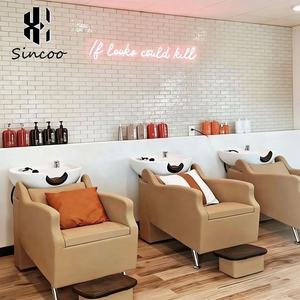 European Style Beauty Hairdressing Shampoo <b>Chair</b> with Thickened Seat Cushion Semi-lying Design Barbershop Shampoo Bed - Product Image 4