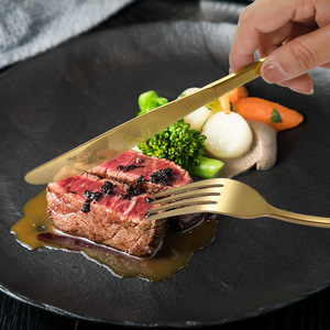 Nhà Máy Bán buôn 24 cái món quà cổ điển máy rửa chén thiết lập dao kéo có sẵn dao thép không gỉ, nĩa và muỗng Bộ đồ ăn thiết lập - Product Image 3