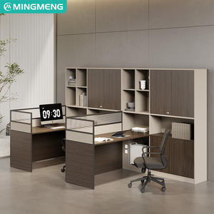 Escritorio de oficina moderno, elegante escritorio y silla para personal con estantería, escritorio administrativo personalizable - Product Image 1