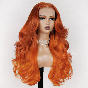 Cheveux indiens vierges HD pour perruque à dentelle frontale Body Wave Cosplay Blonde pour 13x4 Longue couleur orange <span class=keywords><strong>foncé</strong></span> à clair - Product Image 3