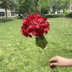 Single Branch <b>Artificial</b> <b>Hydrangea</b> Silk Flower DZXQ 01 High Simulation Wedding Home Decor Reusable - Product Image 2