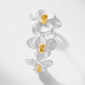 Style français rétro papillon <span class=keywords><strong>orchid</strong></span>ée plante boucles d'oreilles femmes romantique S925 argent Clip-on élégant frais en gros - Product Image 4