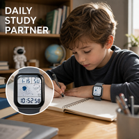 Montre numérique pour enfants, montre d'astronaute pour étudiants, montre à LED sportive, étanche, carrée, en silicone, pour garçons et filles, thème spatial, cadeau