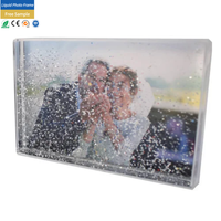 Cadre photo en acrylique liquide transparent, mini, taille personnalisée, avec logo, cadeau de bureau, résistant à l'eau et à l'huile