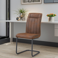 Chaise de bureau à domicile au design moderne de luxe nordique Meubles de salle à manger en tissu marron doux pour restaurant et appartement