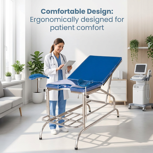 Lettino Ginecologico Portatile Sanong-Style in Acciaio Inossidabile Lechi <span class=keywords><strong>A23</strong></span> con Schienale e Tavolo per Esami - Product Image 5