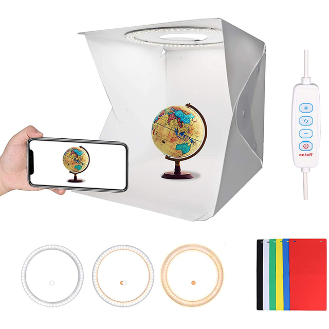 Portable Folding  Lightbox Photography LED Light Room Photo Studio Light Box Tent Soft Box Backdrops for Digital DSLR Camera