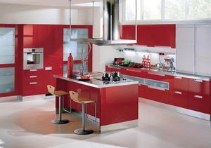 Armoires de cuisine modernes en laque rouge brillante - Product Image 6