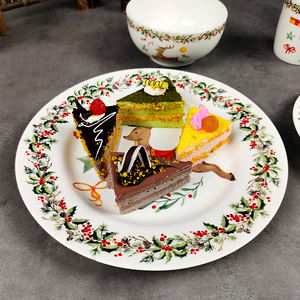 Juego de Vajilla de Lujo Estilo Europeo de 16 Piezas de Porcelana Cerámica para Navidad con Platos Grandes, Muestra Disponible - Product Image 2