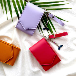 Nueva moda PU cuero <span class=keywords><strong>l</strong></span>ápiz labial estuche de transporte <span class=keywords><strong>l</strong></span>ápiz labial cosmético estuche bálsamo labial soporte espejo con llavero - Product Image 5