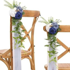 Outdoor Wedding Chair and Aisle Decoration Silk Artificial Flowers with <strong>Ribbon</strong> for Church Party Indoor/Outdoor Use - Product Image 6