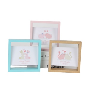 Jinn Home Modern Style <strong>A4</strong> Wooden Floating Photo <strong>Frame</strong> <strong>Double</strong> Glass Desktop Display Square Shape Picture <strong>Frame</strong> for Decoration - Product Image 1