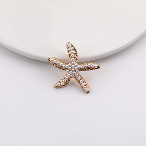 Colgante de aleación con diseño de estrella de mar y perla, 27mm 37mm, engaste de canal, accesorios DIY para joyería unisex - Product Image 3