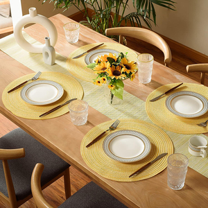 Elegant Boho Cotton Placemats Linen Table Settings for Everyday Use and Weddings Waterproof Knitted Paper - Product Image 1
