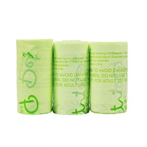 Sacs à déjections canines biodégradables et compostables à 100 %, écologiques, avec impression de logo personnalisée en amidon de maïs, vente en gros - Product Image 1