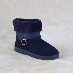 Factory Wholesale Winter Fashion Classic Warm Comfortable Unisex Navy Suede Waterproof Snow Boots with Plush