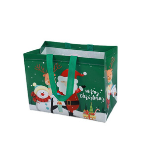 Gran oferta, bolsa de asas de Navidad de Papá Noel de dibujos animados reutilizable, Material de fieltro no tejido para uso de regalo, bolsas de compras - Product Image 5