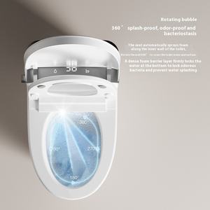 Ensemble de cuvette de toilette intelligente en porcelaine avancée placard à <span class=keywords><strong>eau</strong></span> allongé avec fonction de télécommande monté au sol pour salle de bain - Product Image 6