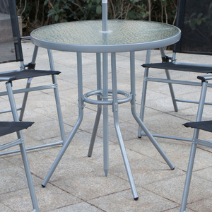 Leisure Modern 6pcs <b>Folding</b> Steel <b>Table</b> Chair Set With Umbrella Outdoor Furniture for Outdoor & Villa Use - Product Image 6