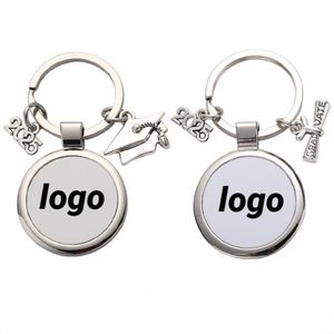 Hot 2025 <b>Customized</b> Logo Promotional Brand <b>Keychains</b> Blank Heat Transfer <b>Keychains</b> for DIY Perfect for Graduation Season Gifts - Product Image 1