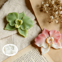Neue Ideen Künstliche Phalaenopsis-Orchidee Aromatherapie-Kerze Silikon-Gel-Form Unregelmäßige Form Künstliche Blume Handgemachte Seife