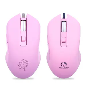 E-Sportsワイヤレス充電式オプティカルBHTゲーマーゲームやオフィス用のかわいいピンクの人間工学に基づいたUSB有線マウス