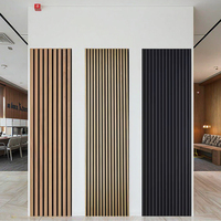 Panneau en bois acoustique en MDF au design moderne Carreaux muraux à lamelles 3D Panneaux muraux intérieurs amovibles ignifuges
