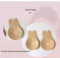 Kit de soutiens-gorge réutilisables sans bretelles pour rehausser les seins, avec couvre-tétons en silicone nude effet push-up